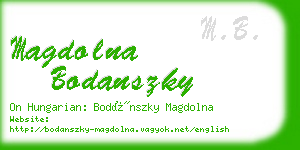 magdolna bodanszky business card